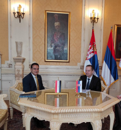 12 April 2022 National Assembly Speaker Ivica Dacic in meeting with the Ambassador of the Arab Republic of Egypt Bassel Salah Mustafa Ahmed